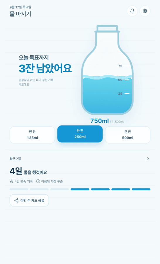 Water Tracker — A one-screen log for the day's water.